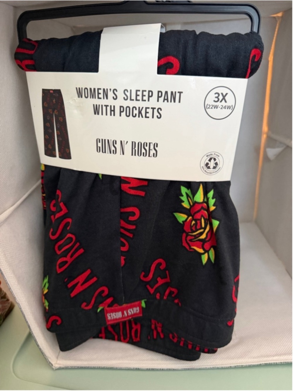 Guns N' Roses Plus 3X Black Red Sleep Pants